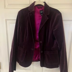 Gap Eggplant purple velour blazer jacket